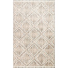 Carpetdocia Comfy Modern Desenli Oturma Odası Koridor Antre Yatak Odası Örgü Dokuma Halı 03 Grey Beıge