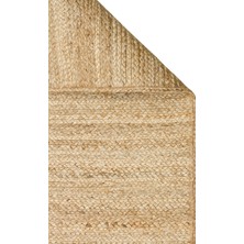 Carpetdocia Crown Jüt %100 Naturel El Dokuma Oturma Odası Koridor Antre Mutfak Balkon Hasır Halı 12 Natural