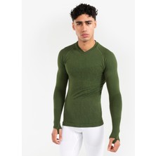 Kipsta Yetişkin Uzun Kollu Termal Üst İçlik - Haki - Keepdry - Futbol İçliği