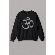 So Cool Siyah Sweatshirt Aum Ohm Om Sembolü Symbol Fizik Formülü Baskılı Unisex Sweat