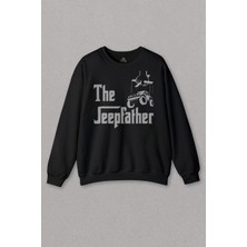 So Cool Siyah Sweatshirt The Jeepfather Godfather Off Road Jeep Cip Baskılı Unisex Sweat