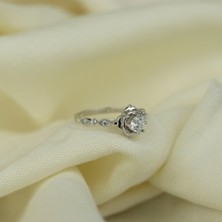 Giby Jewel Gül Figürlü 925 Ayar Minimal Gümüş Yüzük