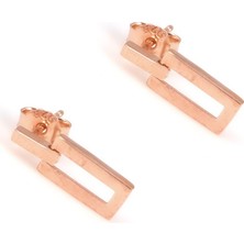 Nusret Takı 925 Ayar Gümüş Dikdörtgen Içi Boş Küpe