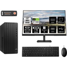 Hp Pro Tower 290 G9 Intel Core I3 13100 36GB 1tb SSD GT1030/4GB 21.5" Fhd Monitör W11H 8T2X0ES Masaüstü Bilgisayar & Per4 USB Bellek 8T2X0ESMNT3383