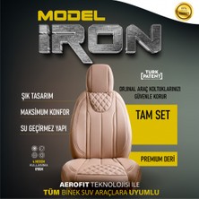 Deniz Tuning alfa Romeo 159 Lüx Deri Oto Koltuk Kılıfı 5'li Settam Takım Iron Seri Bej