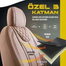 Deniz Tuning seat Cordoba Lüx Deri Oto Koltuk Kılıfı 5'li Settam Takım Iron Seri Bej