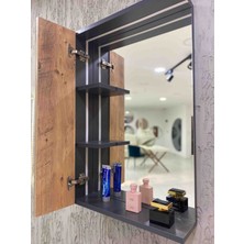 Çağ Dekor Atlantik Çam-Antrasit Gri Mat Mdf Seramik Lavabolu Asma Banyo Dolabı Takımı