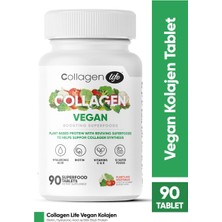 Collagen Life Biotin, Hyaluronıc Acıd Ve Bitki Bazlı Protein Tozu İle Vegan Kolajen Desteği 90 Tablet