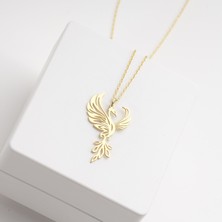 One Silver Gold 925 Ayar Gümüş Anka Kuşu Kadın Kolye
