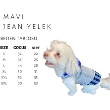 Ziggy Dog Küçük Irk Köpek Için Lacivert Ekoseli Sweatshirt Jean Yelek (2 Kg-12 kg Arasına Uygun Bedenlerde)