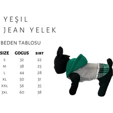 Ziggy Dog Küçük Irk Köpek Için Yeşil Ekoseli Sweatshirt Jean Yelek (2 Kg-12 kg Arasına Uygun Bedenlerde)