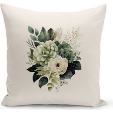 Bertille Home Flower/vintage Serisi Çift Tarafı Dijital Baskılı  4'lü Kırlent Kılıfı Seti  (Cushion Cover Set)