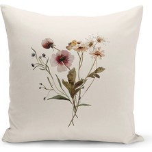 Bertille Home Flower/vintage Serisi Çift Tarafı Dijital Baskılı  4'lü Kırlent Kılıfı Seti  (Cushion Cover Set)