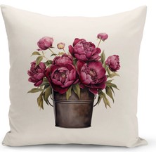 Bertille Home Flower/vintage Serisi Çift Tarafı Dijital Baskılı  4'lü Kırlent Kılıfı Seti  (Cushion Cover Set)