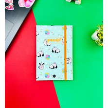 Giftmoda Panda Pattern Yeşil Tasarımlı Lastikli Defter