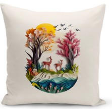 Bertille Home Vintage Serisi Çift Tarafı Dijital Baskılı Kırlent Kılıfı (Vintage Cushion Cover)