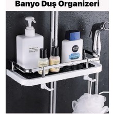 Mi-Ça Home Banyo Rafı Şampuanlık Krom Kaplama Metal Korumalı Banyo Organizeri Duş Organizeri