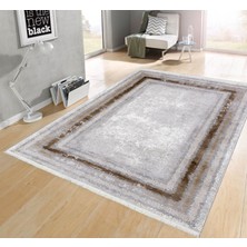 Pamuk Life Halı Kaymaz Deri Taban Yıkanabilir Halı PL4791 Kahve