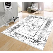 Pamuk Life Halı Kaymaz Deri Taban Yıkanabilir Halı PL4939 Beyaz
