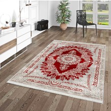 Pamuk Life Halı Kaymaz Deri Taban Yıkanabilir Halı PL4986 Kırmızı