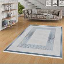 Pamuk Life Halı Kaymaz Deri Taban Yıkanabilir Halı PL5110 Mavi