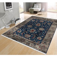 Pamuk Life Halı Kaymaz Deri Taban Yıkanabilir Halı PL5391 Lacivert