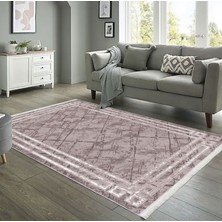 Pamuk Life Halı Kaymaz Deri Taban Yıkanabilir Halı PL5399 Pembe