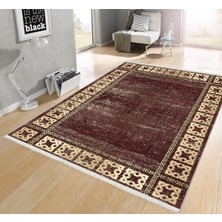 Pamuk Life Halı Kaymaz Deri Taban Yıkanabilir Halı PL5396 Bordo