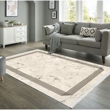 Pamuk Life Halı Kaymaz Deri Taban Yıkanabilir Halı PL5395 Krem