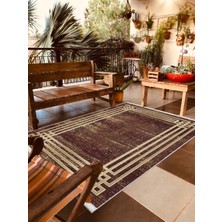 Pamuk Life Halı Kaymaz Deri Taban Yıkanabilir Halı PL5412 Bordo