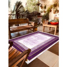 Pamuk Life Halı Kaymaz Deri Taban Yıkanabilir Halı PL5400 Mor