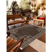 Pamuk Life Halı Kaymaz Deri Taban Yıkanabilir Halı PL5409 Kahve