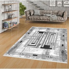 Pamuk Life Halı Kaymaz Deri Taban Yıkanabilir Halı PL5420 Gri