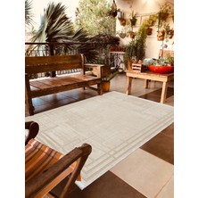 Pamuk Life Halı Kaymaz Deri Taban Yıkanabilir Halı PL5409 Krem