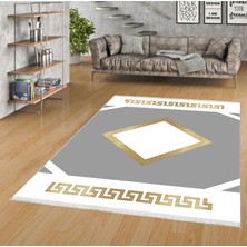 Pamuk Life Halı Kaymaz Deri Taban Yıkanabilir Halı PL5419 Beyaz