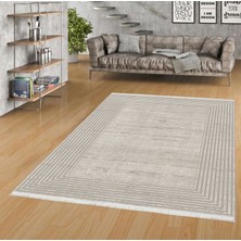 Pamuk Life Halı Kaymaz Deri Taban Yıkanabilir Halı PL5413 Krem