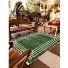 Pamuk Life Halı Kaymaz Deri Taban Yıkanabilir Halı PL5412 Yeşil