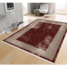 Pamuk Life Halı Kaymaz Deri Taban Yıkanabilir Halı PL5424 Bordo