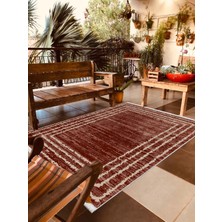Pamuk Life Halı Kaymaz Deri Taban Yıkanabilir Halı PL5422 Bordo