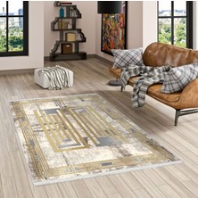 Pamuklife Halı Kaymaz Deri Taban Yıkanabilir Halı PL5420 Krem
