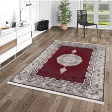 Pamuk Life Halı Kaymaz Deri Taban Yıkanabilir Halı PL5432 Bordo