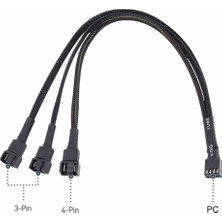 Roboyol Store 1 To 3 Çoğaltıcı 25CM Fan Uzatma Kablosu Y Tip 4 Pin 3 Pin Bilgisayar Kasa Anakart Ekran Kartı