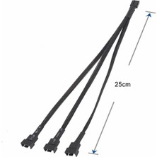 Roboyol Store 1 To 3 Çoğaltıcı 25CM Fan Uzatma Kablosu Y Tip 4 Pin 3 Pin Bilgisayar Kasa Anakart Ekran Kartı