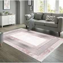 Pamuk Life Halı Kaymaz Deri Taban Yıkanabilir Halı PL4713 Pembe