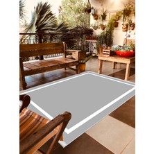 Pamuk Life Halı Kaymaz Deri Taban Yıkanabilir Halı PL4860 Gri