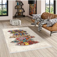 Pamuk Life Halı Kaymaz Deri Taban Yıkanabilir Halı PL4931 Krem