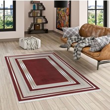 Pamuk Life Halı Kaymaz Deri Taban Yıkanabilir Halı PL5091 Bordo