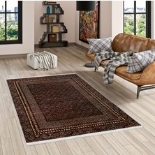 Pamuk Life Halı Kaymaz Deri Taban Yıkanabilir Halı PL5461 Bordo