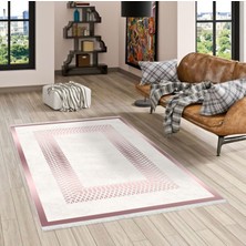 Pamuk Life Halı Kaymaz Deri Taban Yıkanabilir Halı PL5110 Pembe