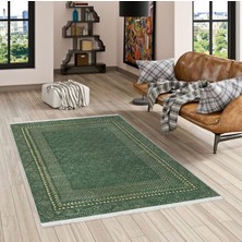 Pamuk Life Halı Kaymaz Deri Taban Yıkanabilir Halı PL5461 Yeşil